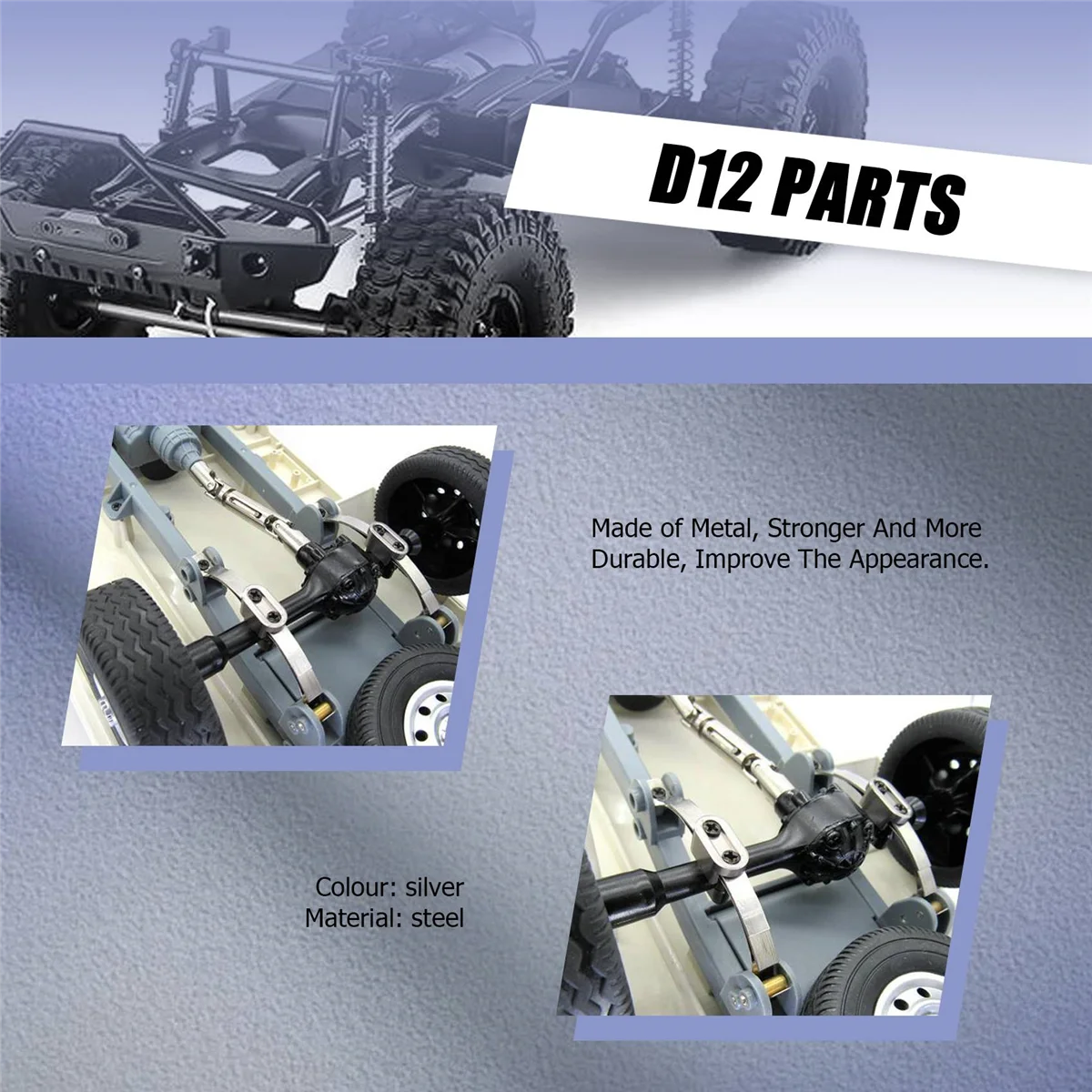 2Pcs Steel Leaf Springs Suspension for D12 B14 B24 B16 B36 RC Truck Car Upgrade Parts Accessories