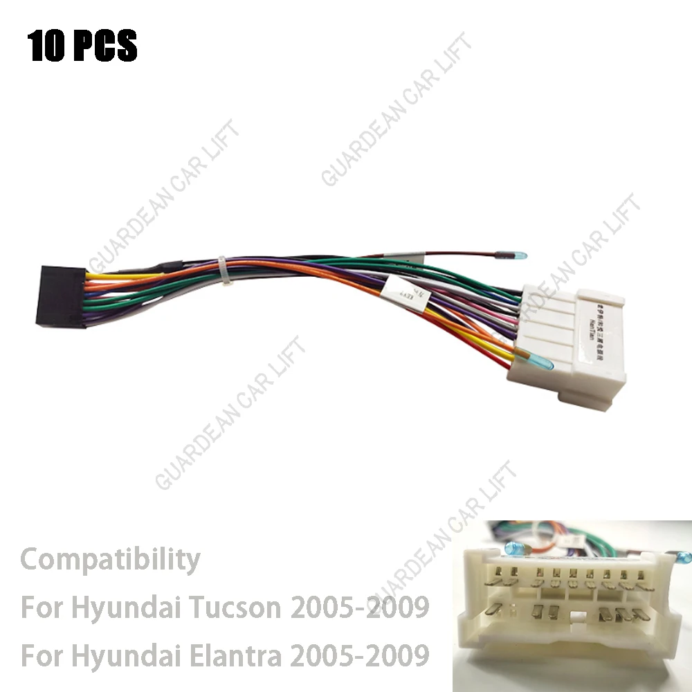 1Pcs/5Pcs/10Pcs Car Stereo Radio 16PIN Adaptor Wiring Harness For Hyundai Tucson Elantra Audio Power Calbe Wire Plug and play