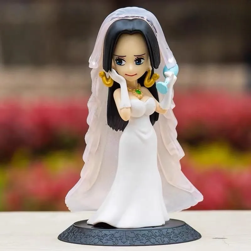 Anime One Piece Action Figure Monkey D Luffy Marry Boa Hancock 2 Pcs Wedding Ornaments Model Cake Toy Collection Doll Gift