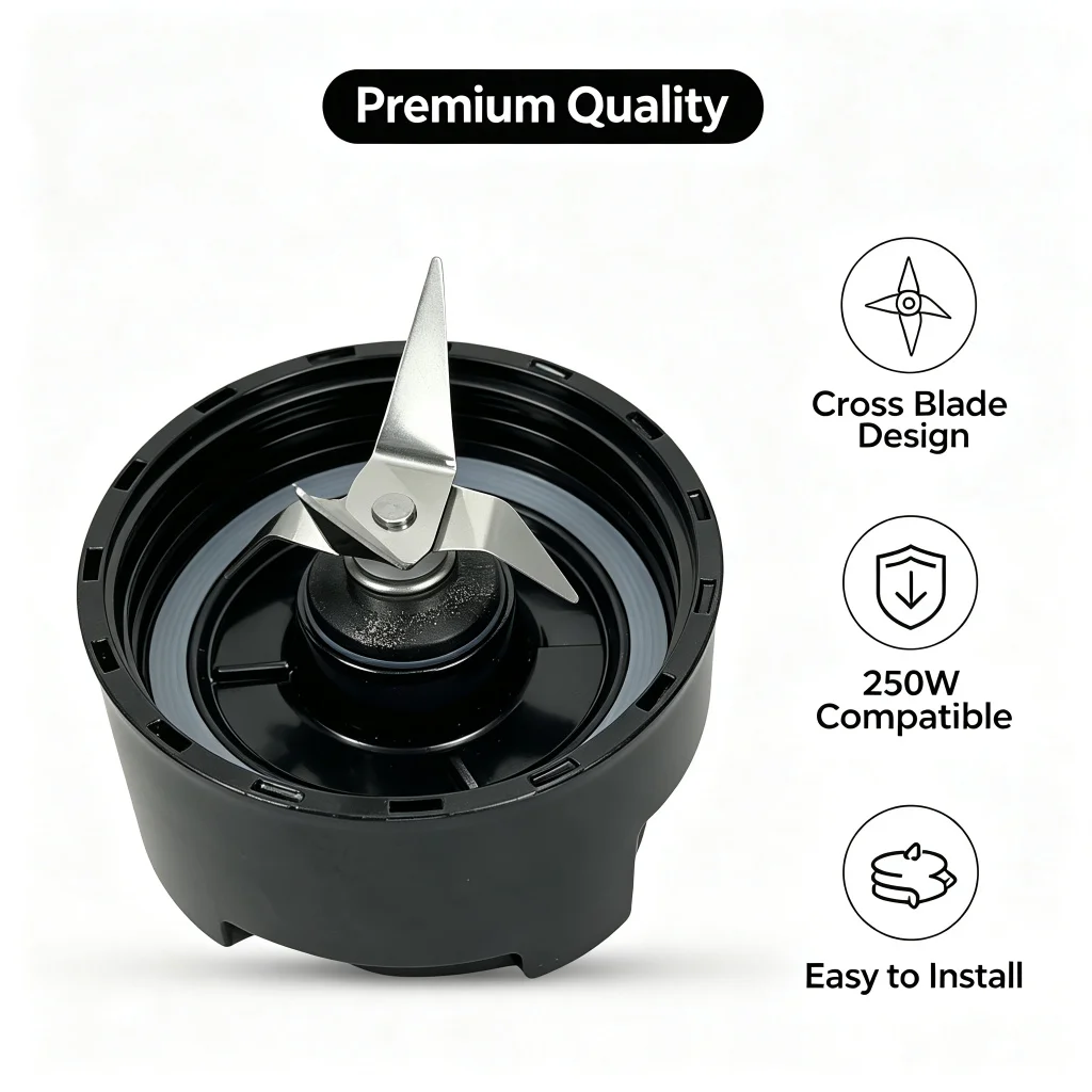 Pieza de repuesto de cuchilla cruzada de repuesto de cuchilla de licuadora compatible con licuadora Oster BLSTAV BLSTPB My Blend de 250 vatios