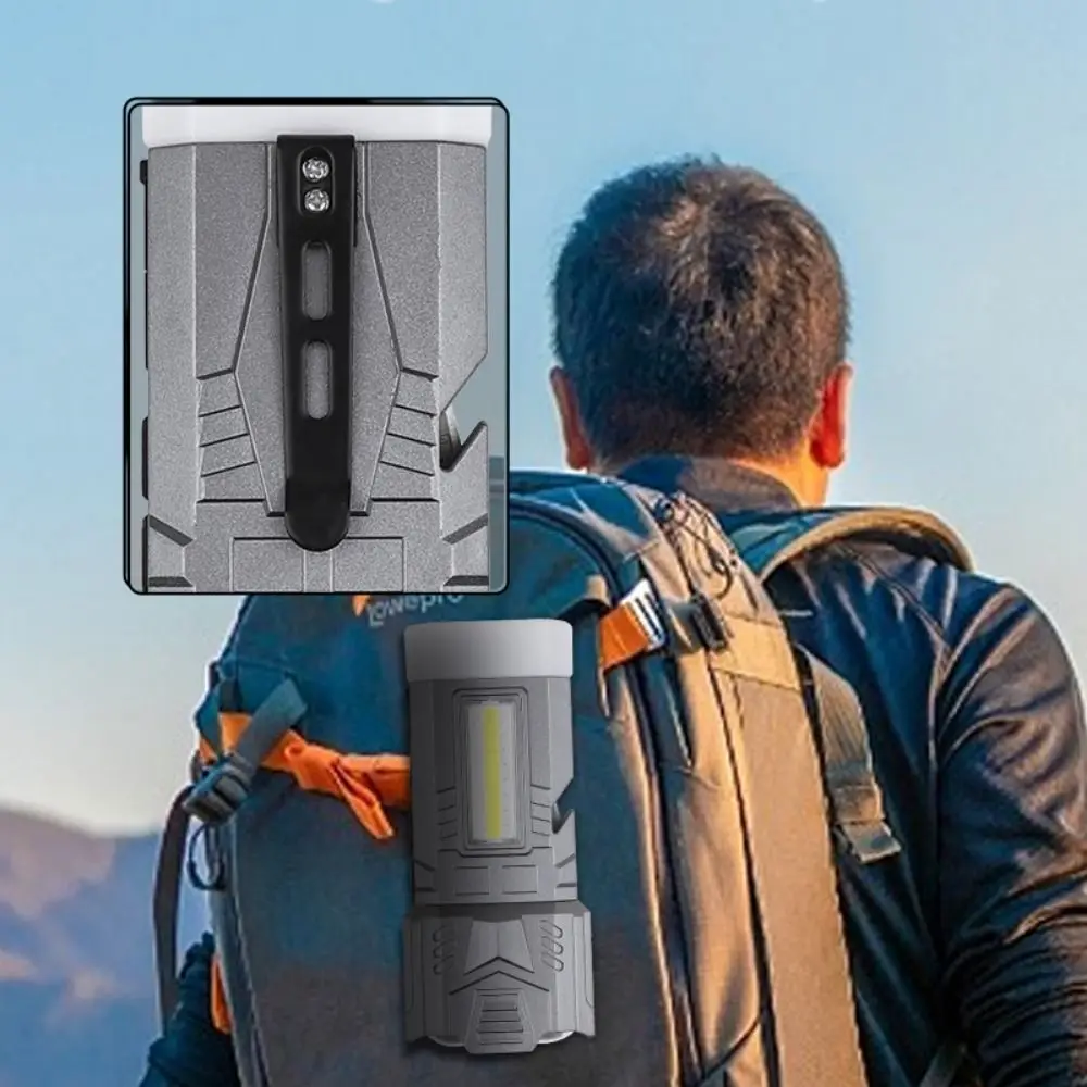 COB Side Light Mini Strong Light Flashlight USB Rechargeable with Strong Magnet Portable Work Light High-Powerful Waterproof