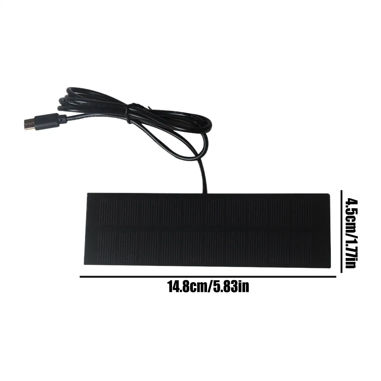 5W 5V Solar Panel Charger With Type-C Output Emergency Power System Lightweight For Mobile Phones Battery, Light, Curtain, fan view 5