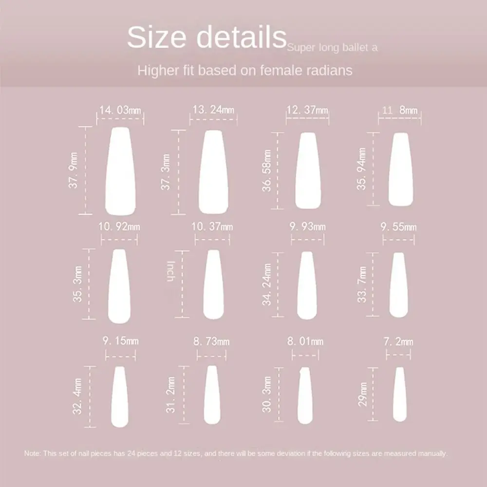 Nuevas uñas postizas largas de bailarina, puntas de uñas de cristal con purpurina francesa, cubierta completa desmontable, prensa en uñas DIY