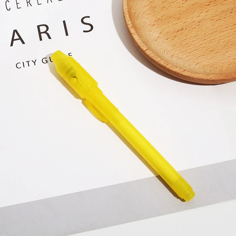 Plastic Large Head LED Light Toy Multifunctional Banknote Verification UV Invisible Fluorescent Light Pen