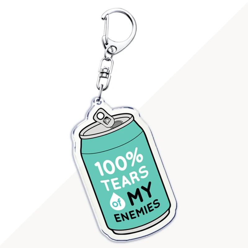 سلاسل مفاتيح دموع أعدائي للنساء ، سلسلة مفاتيح مشروبات مضحكة ، إكسسوارات قهوة ، قلادة عصير حليب ، مجوهرات للحقيبة ، مراوح #6