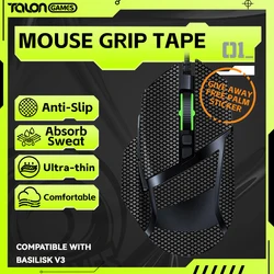 Tape Aperto do Rato TALONGAMES, Razer Basilisk V3 PRO, Absorção do Suor Palm, Anti Slip Grip, Corte para Ajustar, Fácil de Aplicar, 1 Pacote