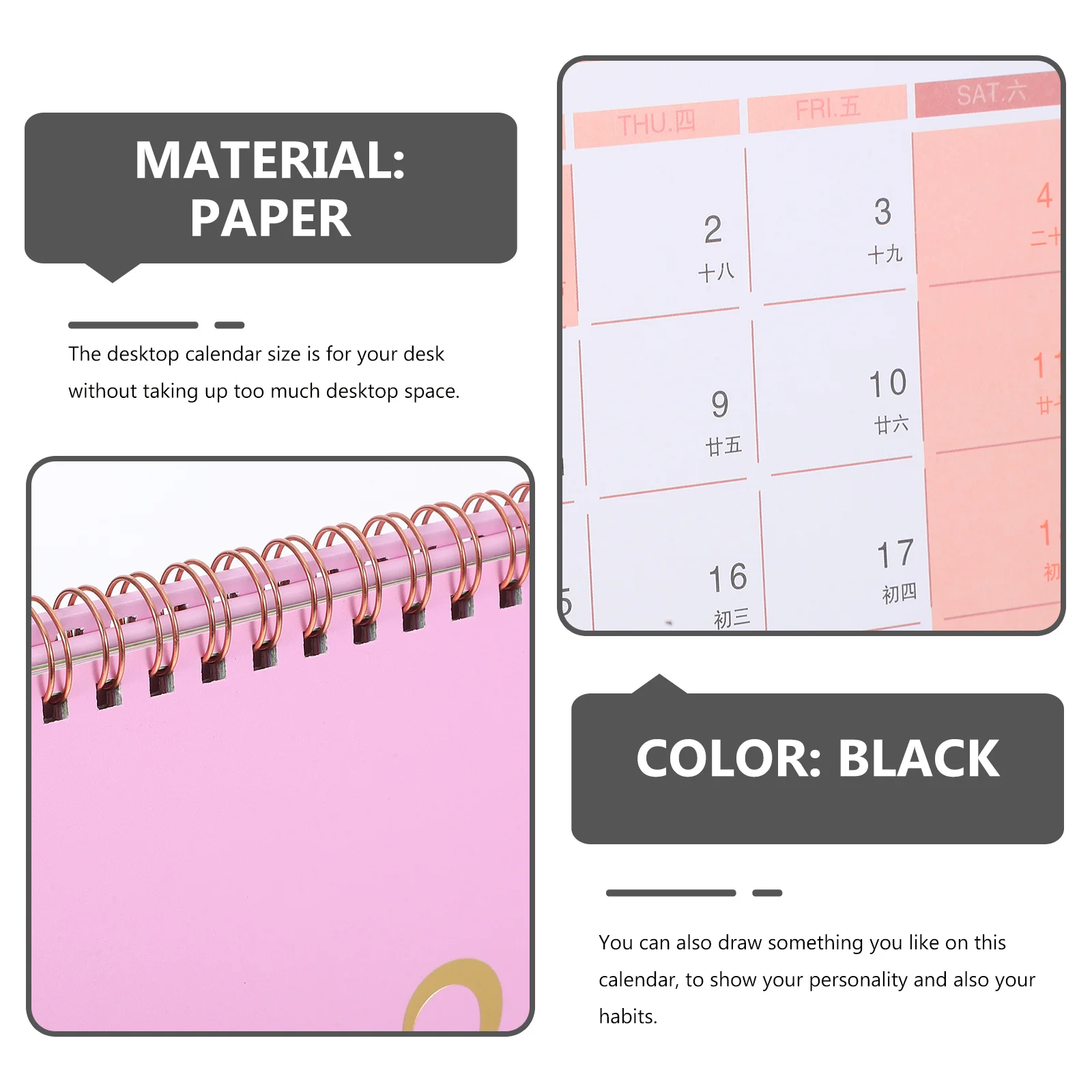 2026 Desk Calendar Green Minimalist Stand Up Foldable Design Desktop Planner for Home Office Use Monthly Planner Desktop