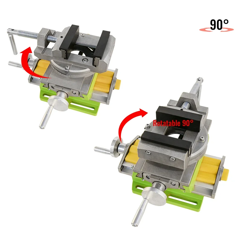 Precision Milling Drilling Vise with Swivel Base 2 in 1 Aluminium Alloy Worktable Compound Table for Enhanced Accuracy