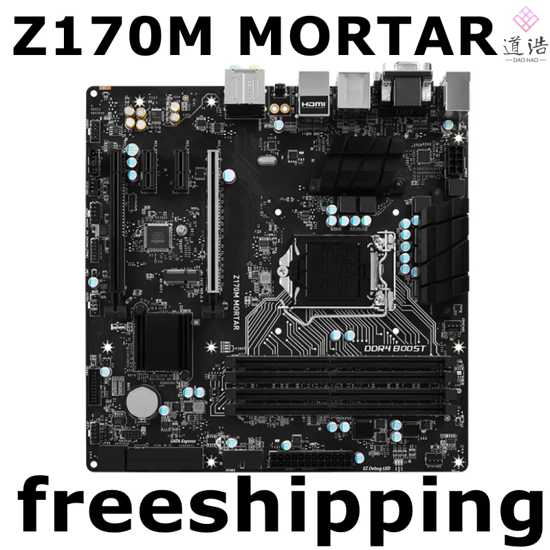 

For Z170M MORTAR Motherboard 64GB PCI-E 3.0 1*SATA Express 6*SATA III LGA 1151 DDR4 Z170 Mainboard 100% Tested Fully Work