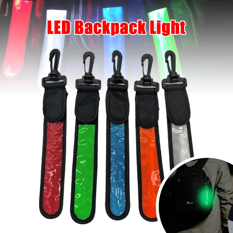 LED Backpack Light For Bike Cycling Night Running Safe Warning Flashing Pendant w/ Adjustable Strap Sports Glowing Bicycle Light