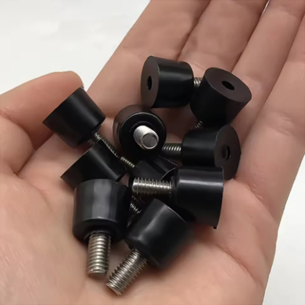 PE Plastic Foot Pad Plug Screw Adjustment Foot M5*10*10 Square Nut Plug Stainless Steel Storage Rack Pipe Plug Home Accessories