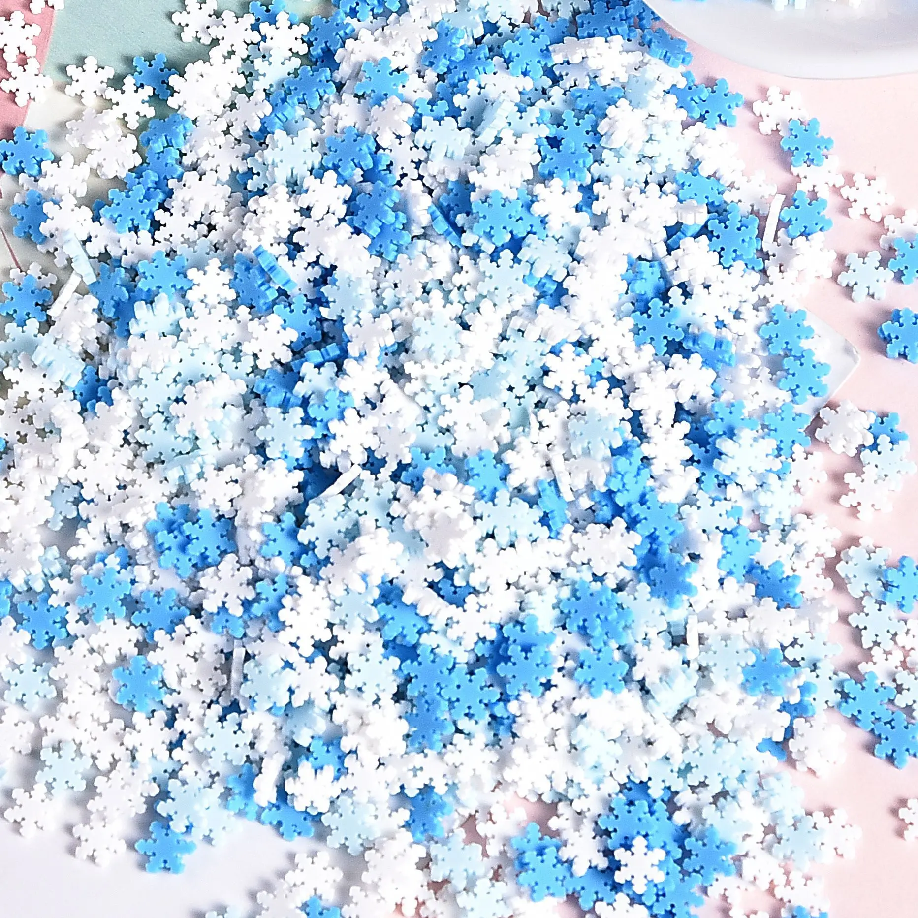 100g Star Heart Polymer Hot Clay Sprinkles dla szlamu fałszywe narzędzie do dekoracji ciast rzemiosło DIY Tiny śliczne plastikowe klei błoto cząstki