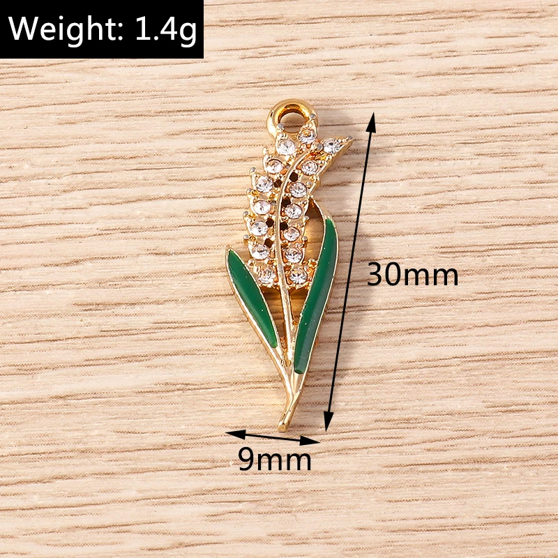 10 Stück 9x30mm Zarte Kristall-Weizen-Reis-Anhänger für Schmuckherstellung, Ohrringe, Halsketten, Schlüsselanhänger, DIY-Bastelzubehör – Detail 1