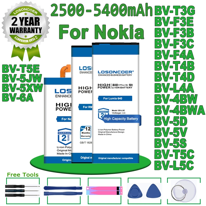 For Nokia Microsoft Lumia 650 RM-1154 650XL 650XL 640XL RM-1096 RM-1062 RM-1063 RM-1064 950 XL CityMan 940 XL RM-1118 Battery