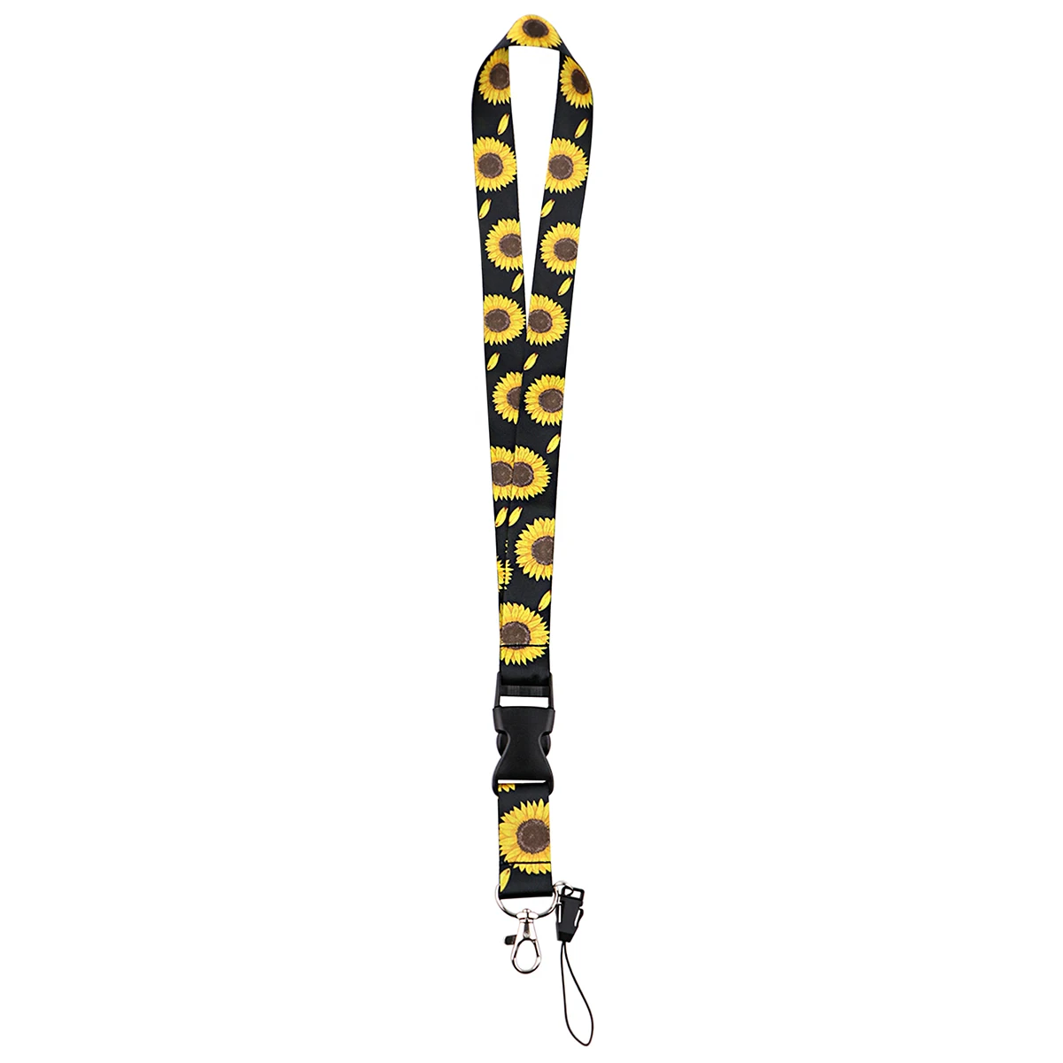 Sunflower Pattern Lanyard For Keys ID Credit Bank Card Cover Badge Holder Phone Charm Key Lanyard Keychain Accessories