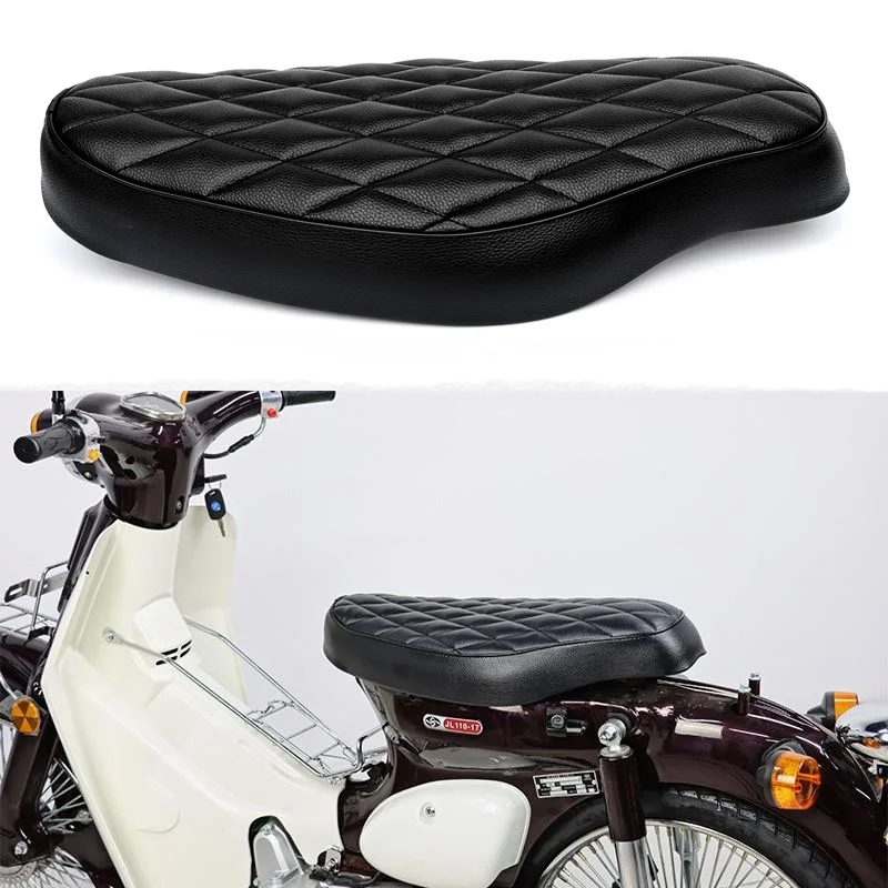 Super Cub Cafe Racer Seat 54CM Length Leather Saddle Fits For CoCo C50 C70 C90 YAMI JH110-70 Motorcycle Scooter Moped Part