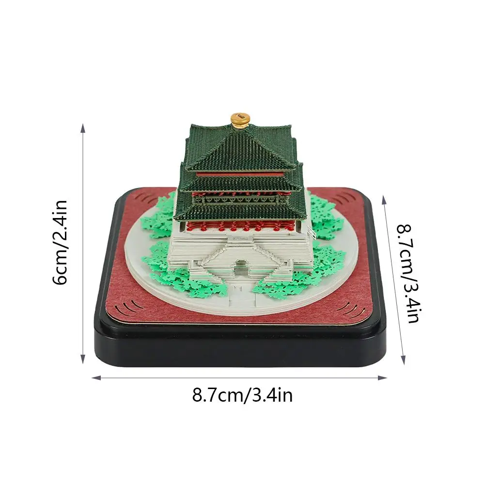 2025 Creative 3D Stereo Note Paper Carved Calendar Gift Desktop Ornaments Xi\'an Bell Tower Panoramic Calendar