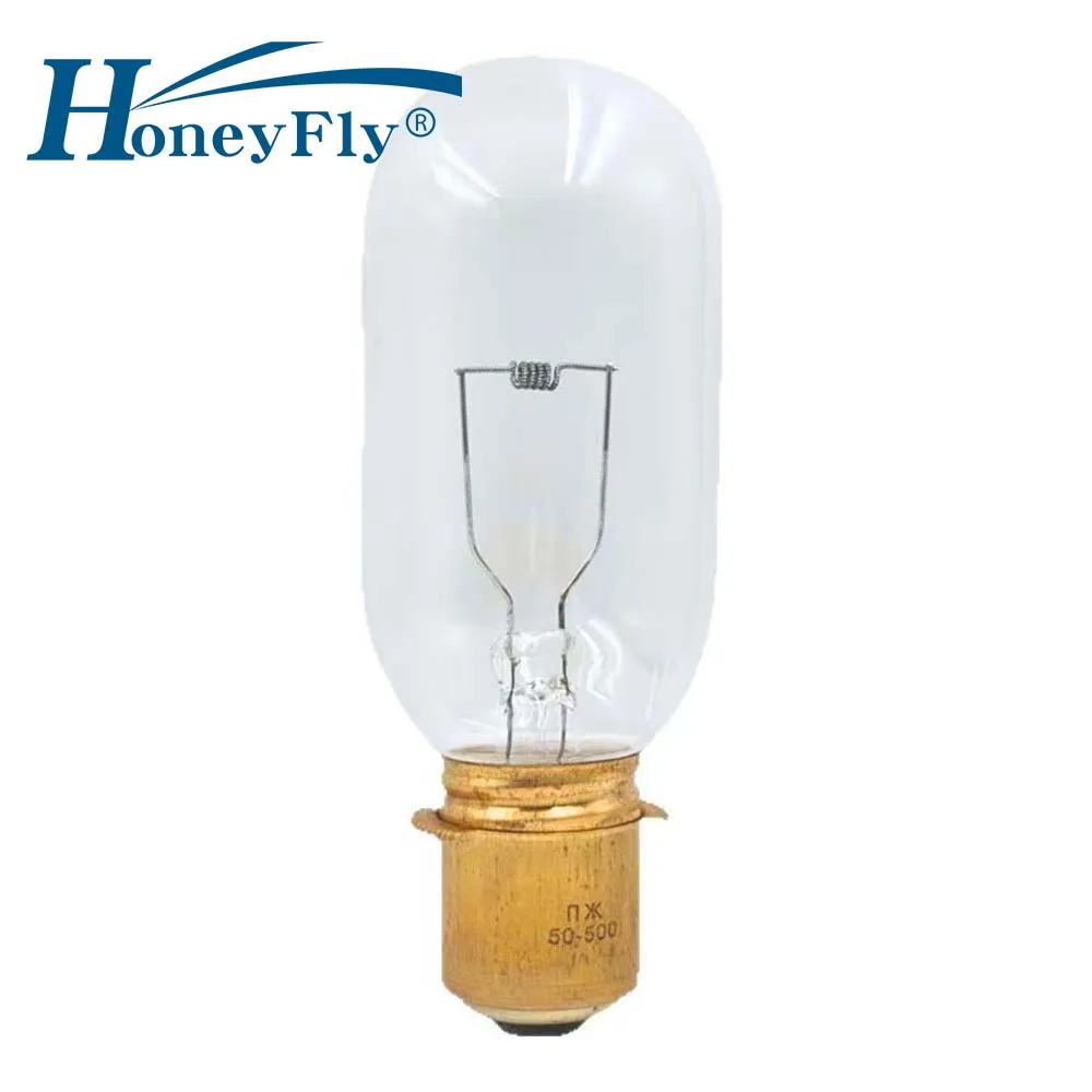 HoneyFly T68 Railway Incandescent Bulb P40S 50V 500W 3200K 68*185mm Dimmable Tungsten Wire Locomotive Train Light