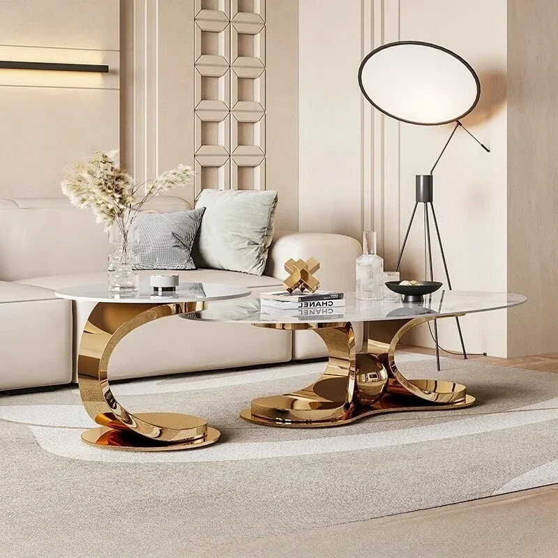 Light Luxury Design Coffee Table Aesthetic Unique Living Room Decoration Side Table Modern Accessories Mesas Bajas Furniture
