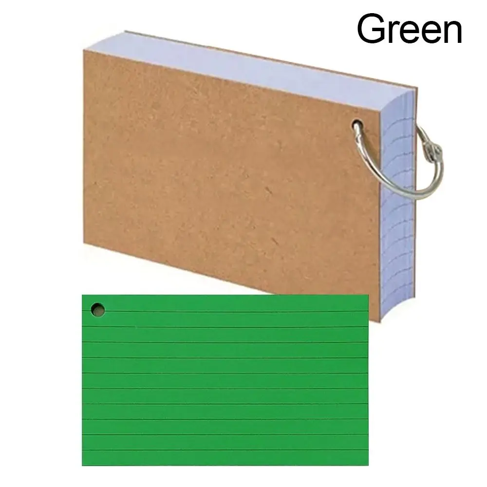 

Portable Horizontal Line Binder Memo Book Loose-Leaf Double-sided Flash Cards With Cover Revision Cards Office