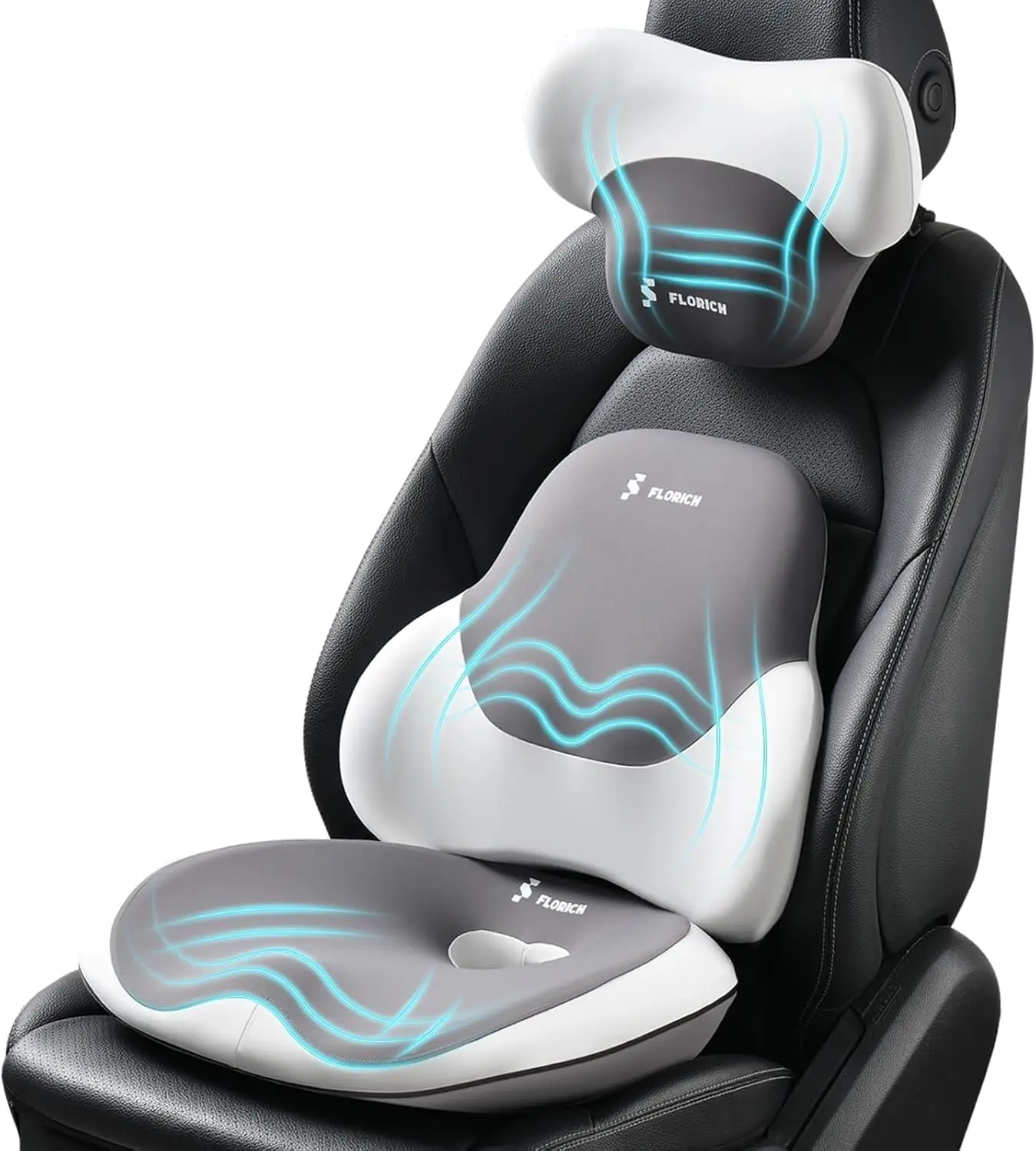 

Подушка для сиденья и поясничной поддержки из пены с эффектом памяти для офисного кресла и автомобиля, серая подушка для снятия давления с позвоночника