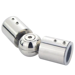 Conector de aço inoxidável do tubo, peças do chuveiro, cabeça de Rod, cinta de vidro, suporte, conexão da tubulação do grampo, 19mm, 25mm, 2 PCes