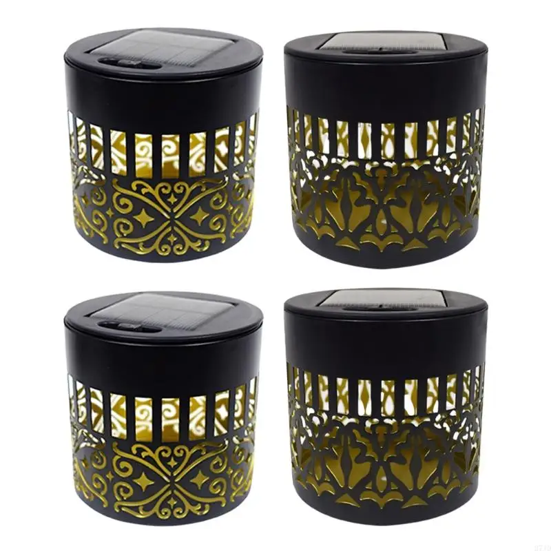 Solar Power Outdoor Wall Light With Floral Pattern Designs For Fence Decoration Waterproof Iron Materials 37JD