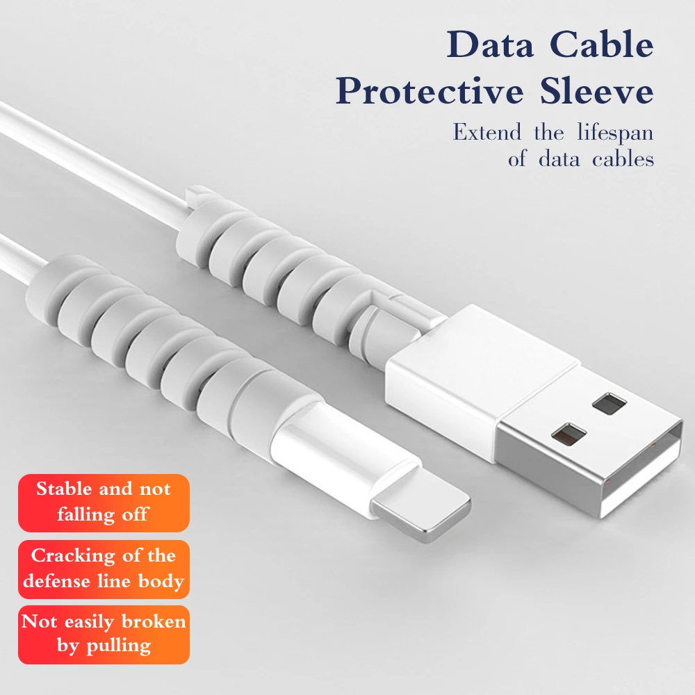 10PCS Spiral Organize The Wound Thread Data Cable USB Charging Cable Protective Cover Applicable Mouse Cable  Headphone
