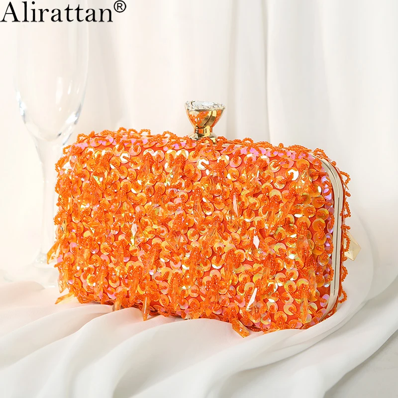Women New Beaded Evening Clutch Bags 2026 Fashion Designer Lady Chain Shoulder Messenger Casual Wedding Party Bag Purse