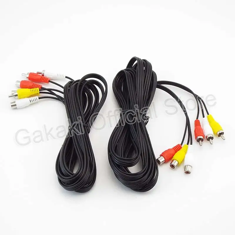 3 RCA to 3 RCA Cable Audio Video AV Male to Female Extension Cable Audio Cables