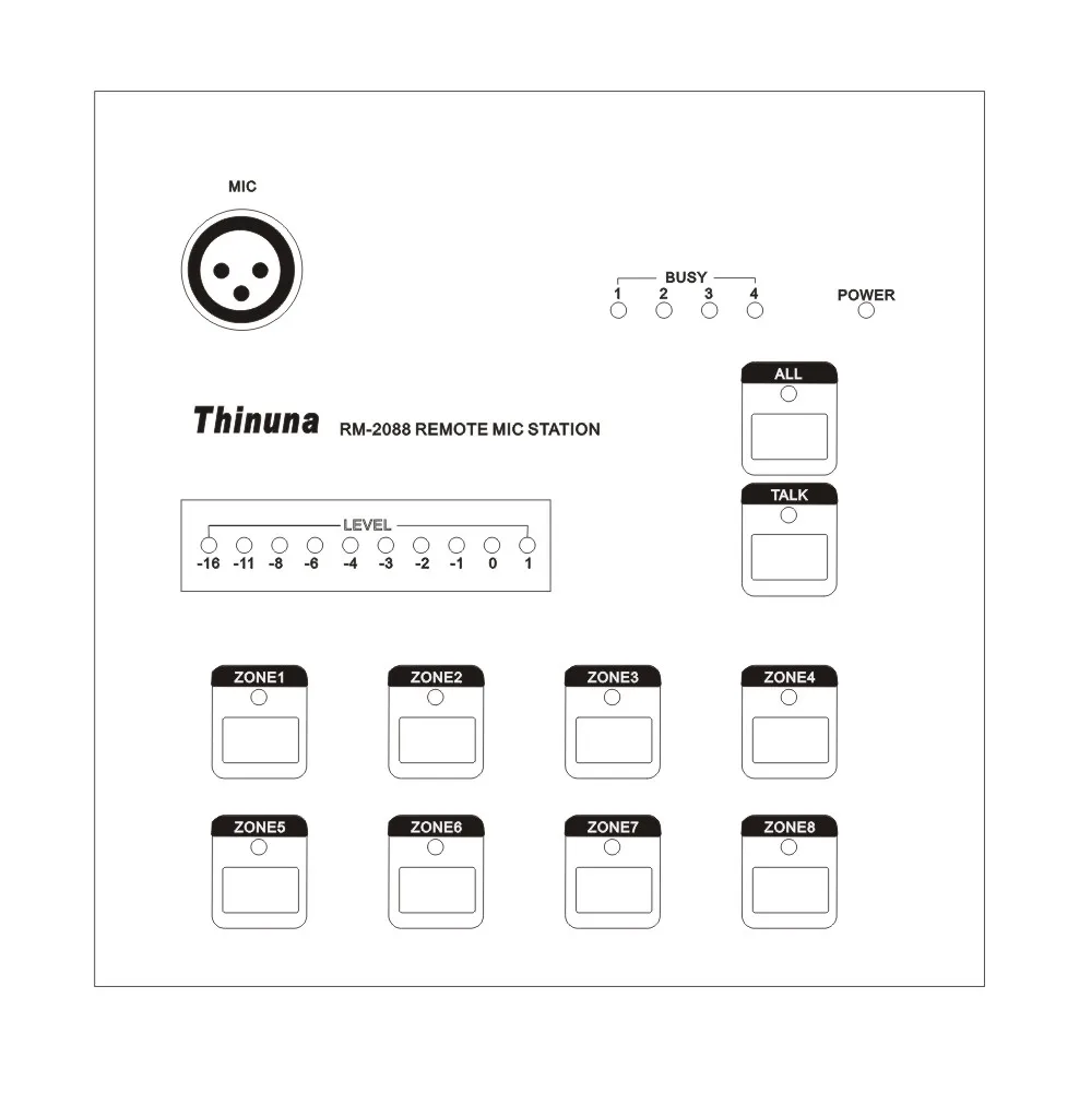 Thinuna LM-2088A Public Address Audio Matrix System Remote Wall Sound Control Panel For PX-2000 8x8 Audio Matrix