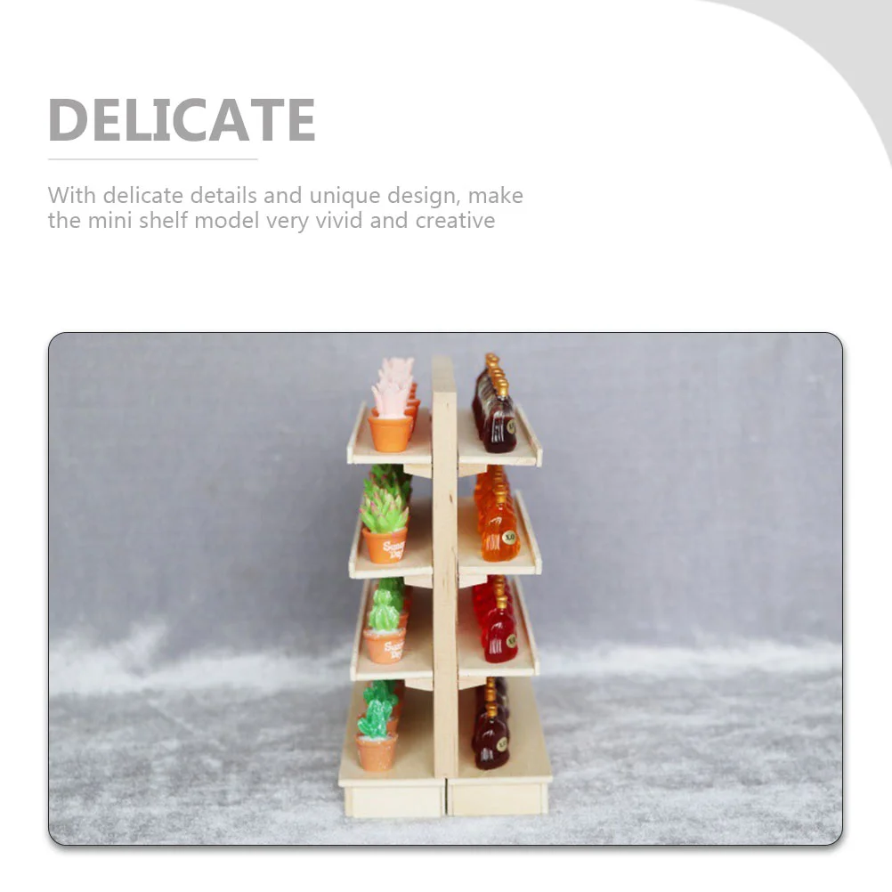 Supermarket Shelves Micro Sense Decor Mini Wood Shelf Furniture Toy Things Toys Desktop