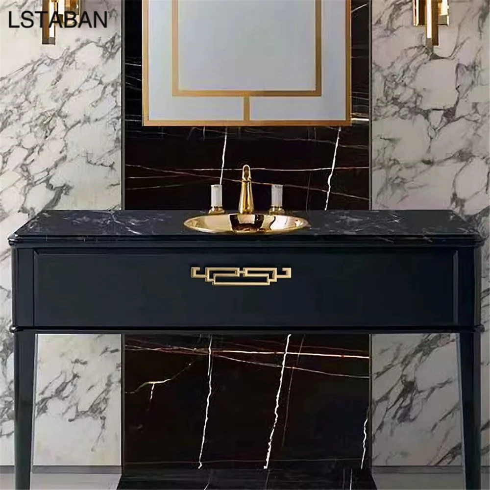 Luxury Gold Kitchen Cabinet Handles Push Pull Door Handle Imitation Copper Zinc Alloy Decorative Furniture Drawer Flush Knobs
