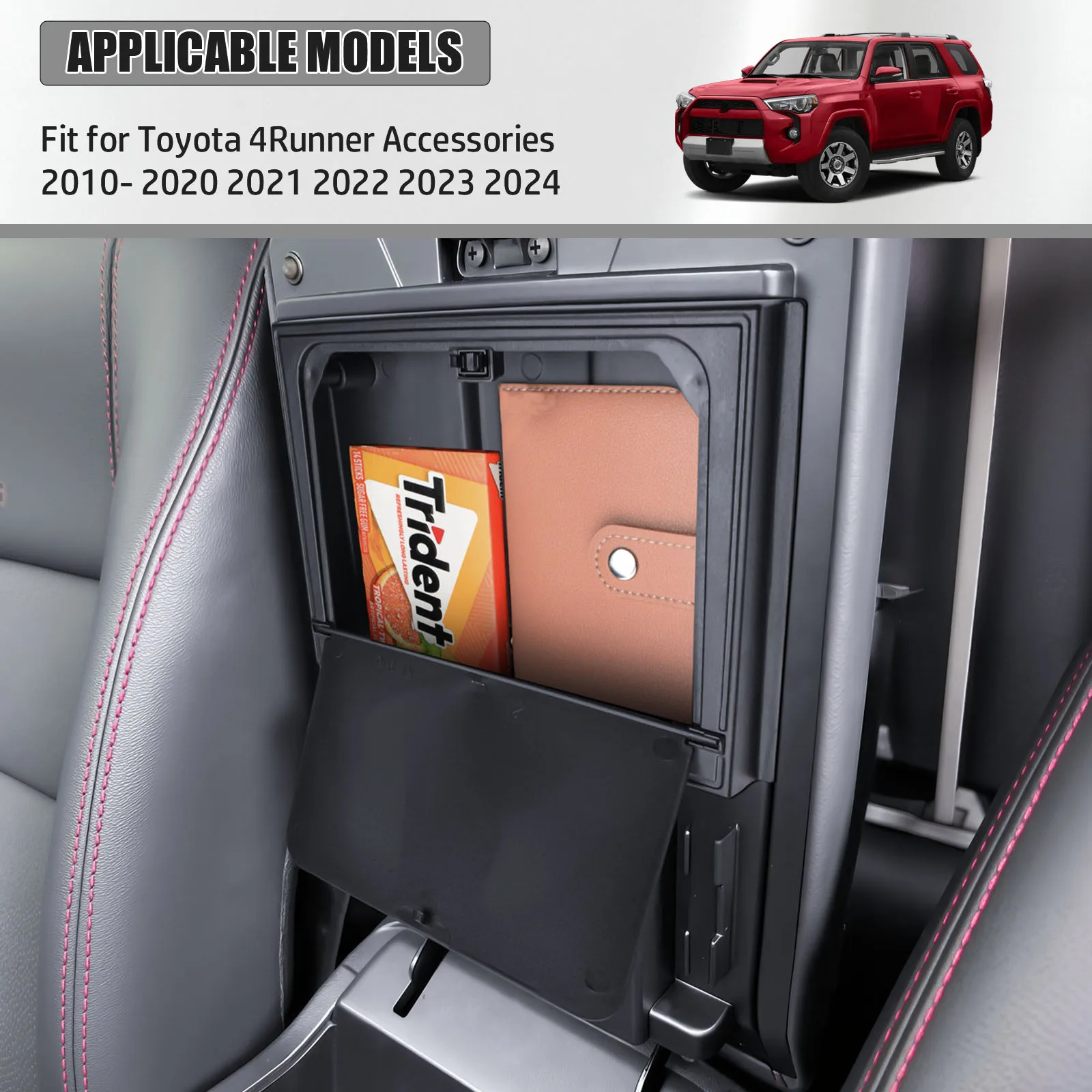 وحدة التحكم المركزية صندوق تخزين مخفي صينية لتويوتا 4 عداء اكسسوارات 2010-2023 2024 مسند الذراع مخفي سر منظم تخزين السيارة