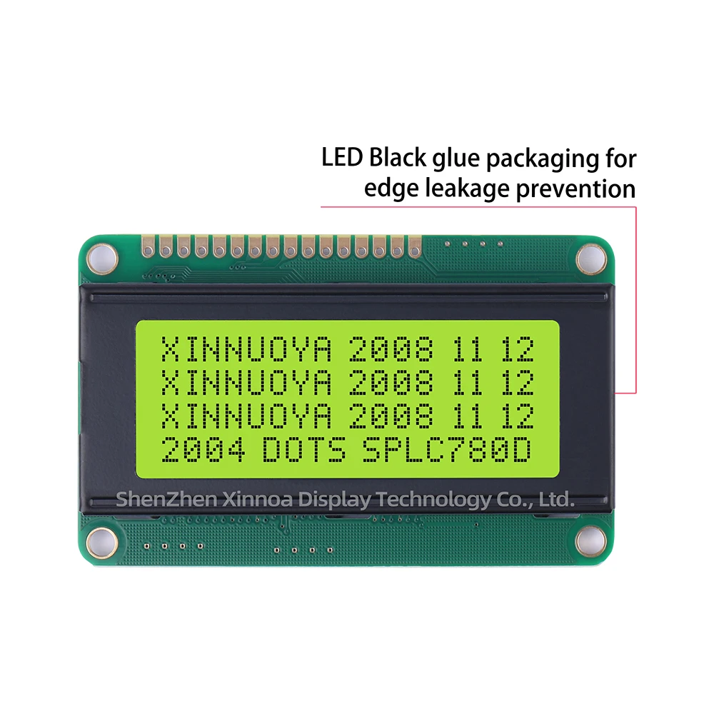 그레이 필름 포함 LCD 디스플레이 화면, 블랙 문자, 밝은 LED 조명 전용 PCB 보드, 2004D 직렬 포트, 도매