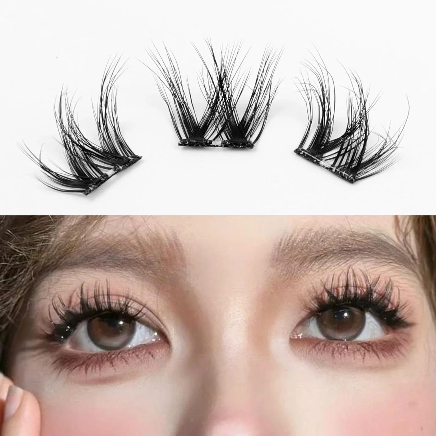 Glue-free Self-adhesive 5D Plush Big Curl Fluffy False Eyelashes Natural Volume Eyelashes Tweezers Individual Eyelash Extension