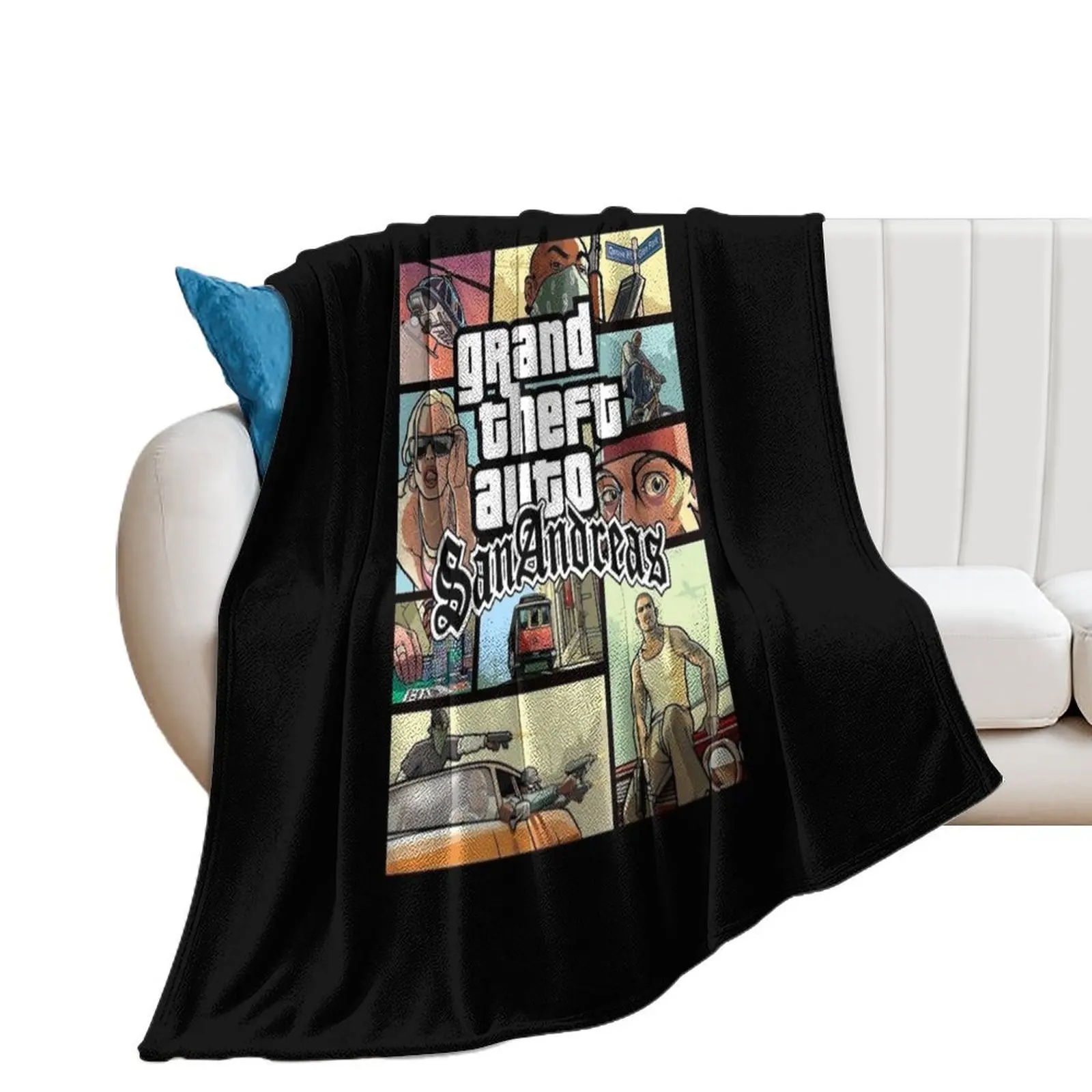 

GTA San Andreas Cool Gift Halloween Day, Thanksgiving, Christmas Day Throw Blanket Camping Decorative Beds Blankets