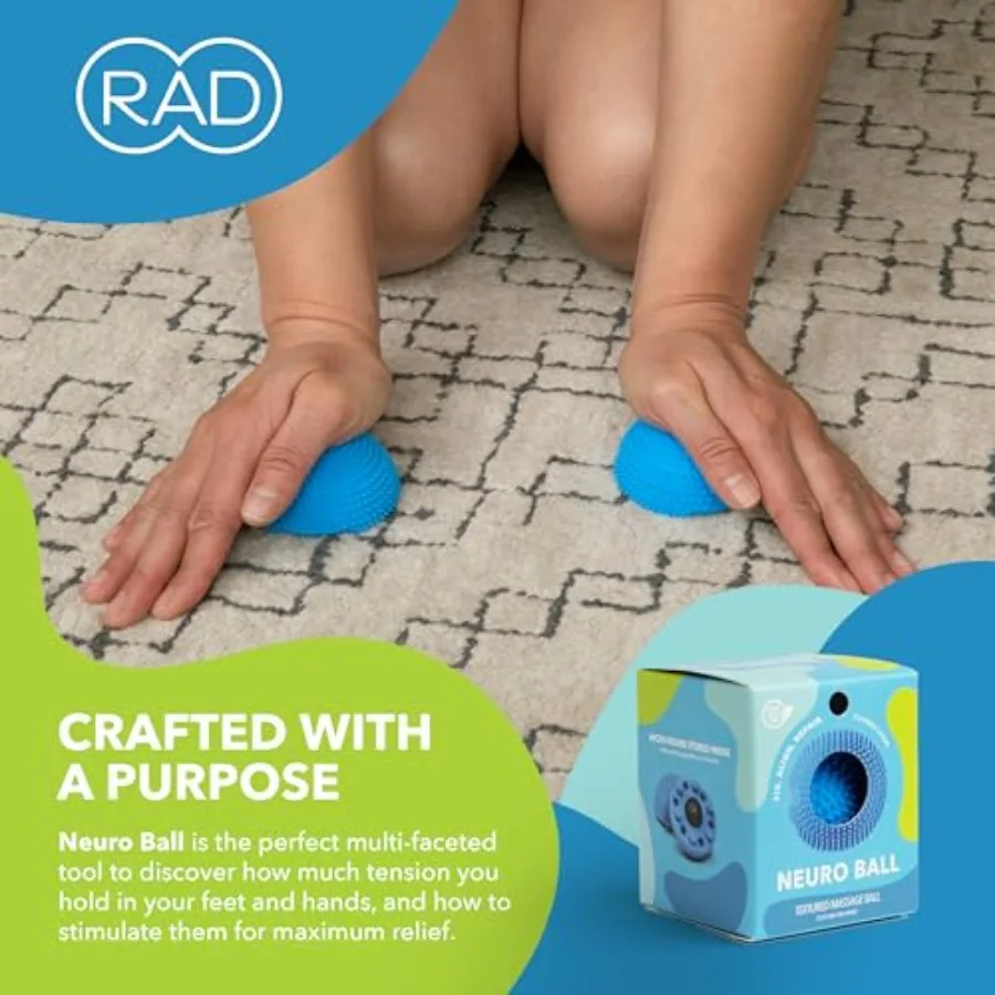 근막 이완, 족저근막염 완화를 위한 뉴로볼 스파이크 테라피 도구, 손 및 얼굴 마사지, 질감 있는 발 롤러