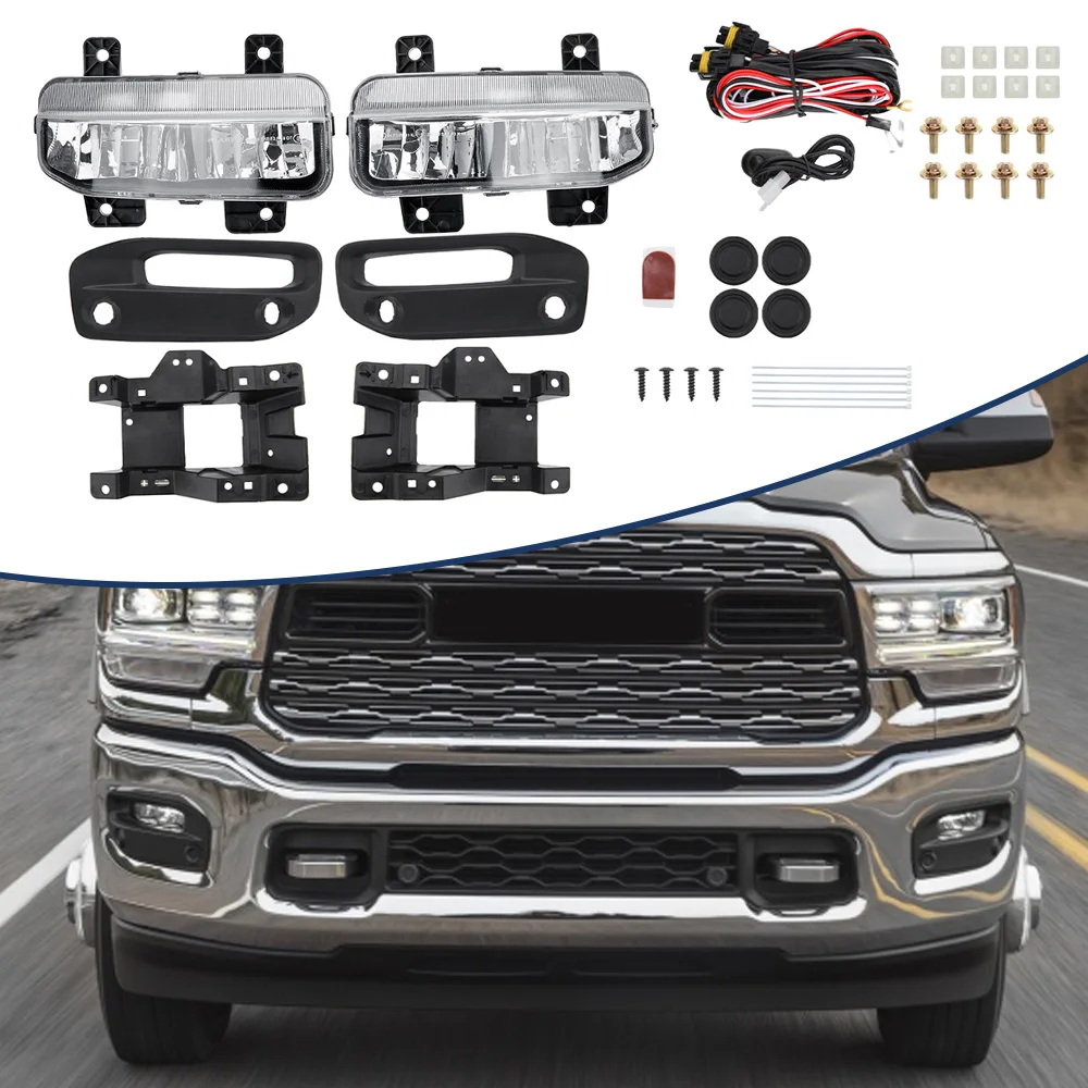 For Dodge Ram 2500/3500 2019 2020 2021  Front Bumper Fog Light Fog Lamp Driving Light Foglamp Kit 68273291AB 68273292AB
