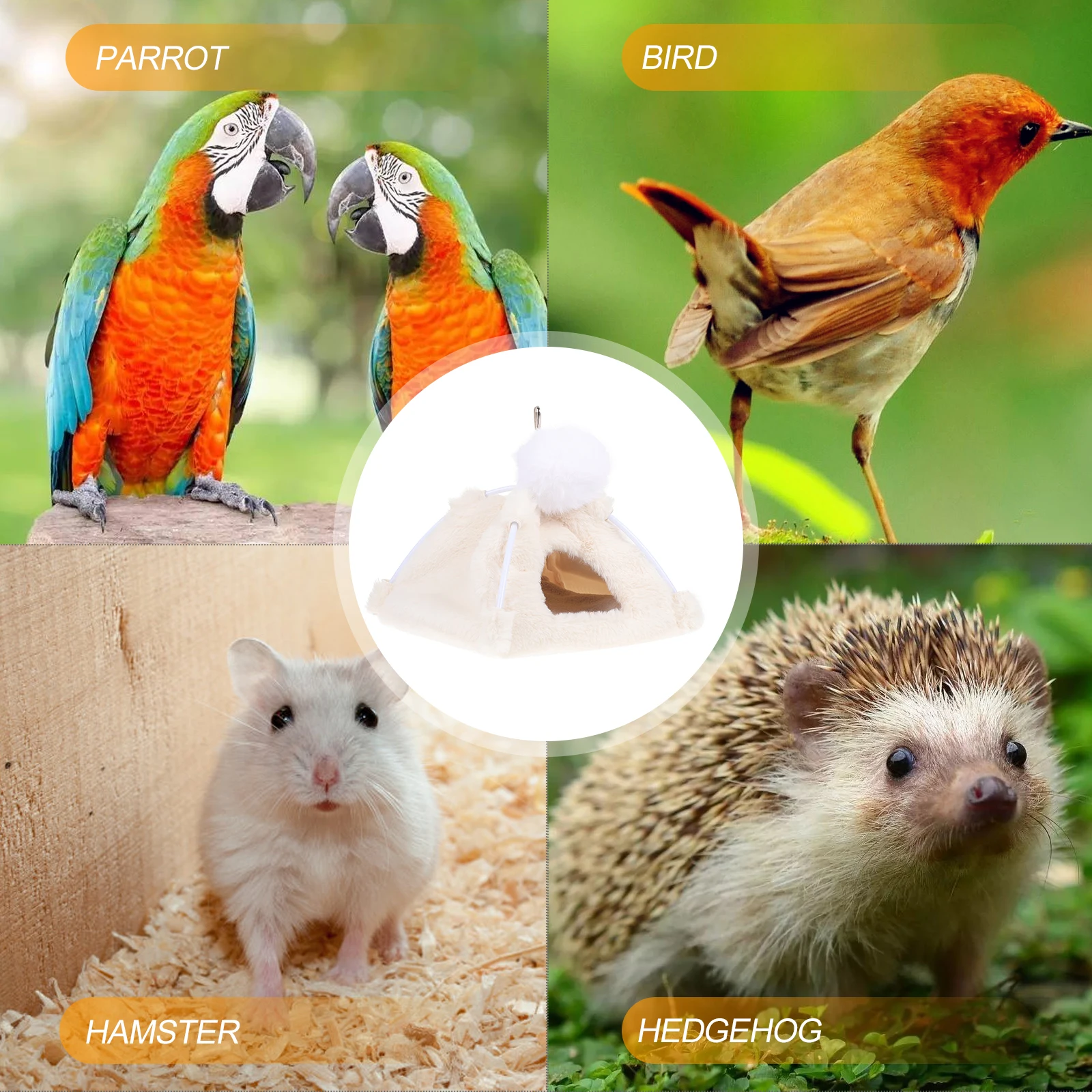 

Warm Bird Nest Cozy Tent House for Pet Birds Small Sleeping Bed Winter Garden Pet Shop Playground Hut Bed for Cockatiel