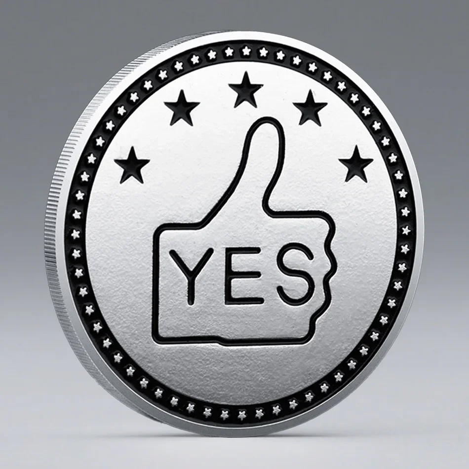 نعم أو لا قرار عملة معدنية ذهبية مطلية بويجا عملات تذكارية ديكور المنزل #3