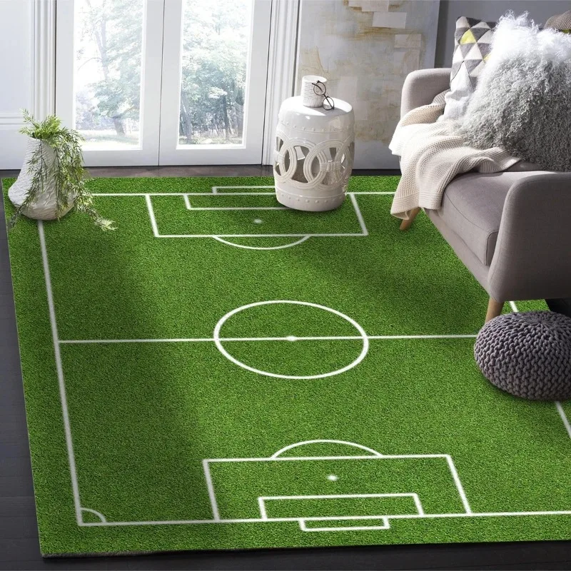 Sports Grass Football Field Carpet for Living Room Home Decor Children's Play Anti-slip Large Area Rugs Bedroom Bedside Foot Pad