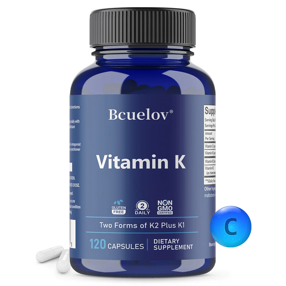 

Vitamin K2 1000mcg, 120 Vegetable Capsules - Supports Bone Health, Promotes Proper Calcium Balance, Non-GMO, Gluten Free