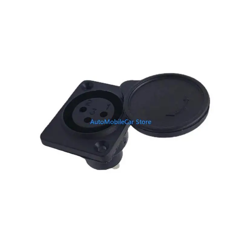 

G8TE Mobility Scooter Panel Mount Port Female Plug Socket Easy Installation Auto Replacement Part 3 Pin Socket Connector