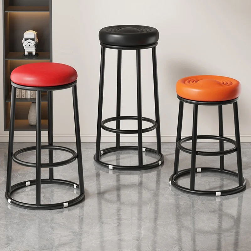 Bar Stool Stainless Steel Round Stool Cafe Front Desk Arcade Cashier Nordic Bar Stool Bar Chair Bar Stools for Kitchen Bar Stool