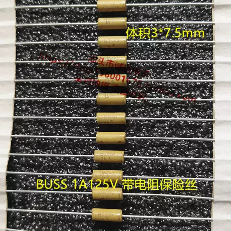 5-100pcs BUSS 1A 125V 1a with resistance fuse fuse fuse tube 3 * 7.5mm volume