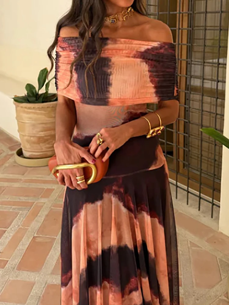 Women Diagonal Collar Summer Solid Long Dress Female Sleeveless Backless Pleated Party Dress 2023 Casual Streetwear Maxi Dresses