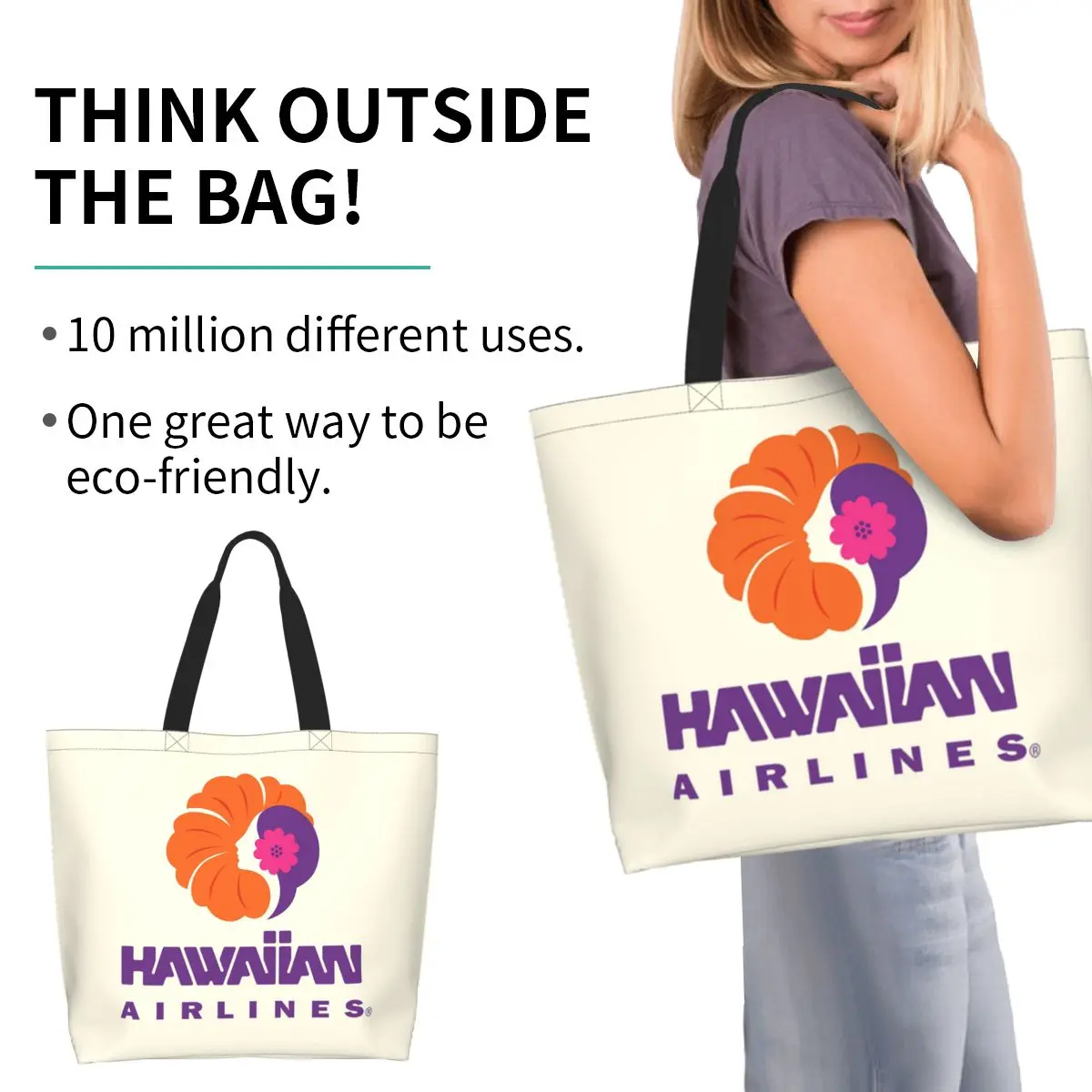 Сумка-шоппер Hawaiian Airlines Herc Travel End Of Southern Summer Sale, холщовая сумка через плечо, хозяйственная сумка для покупок