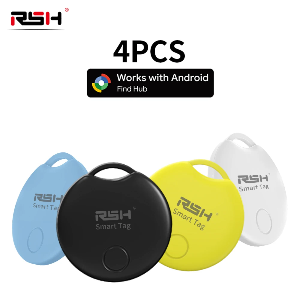 RSH Tracker For Android Smart Tag Work with Google's Find Hub App Message Anti Loss Reminder Sound Fast Locate Keys Bag Luggage