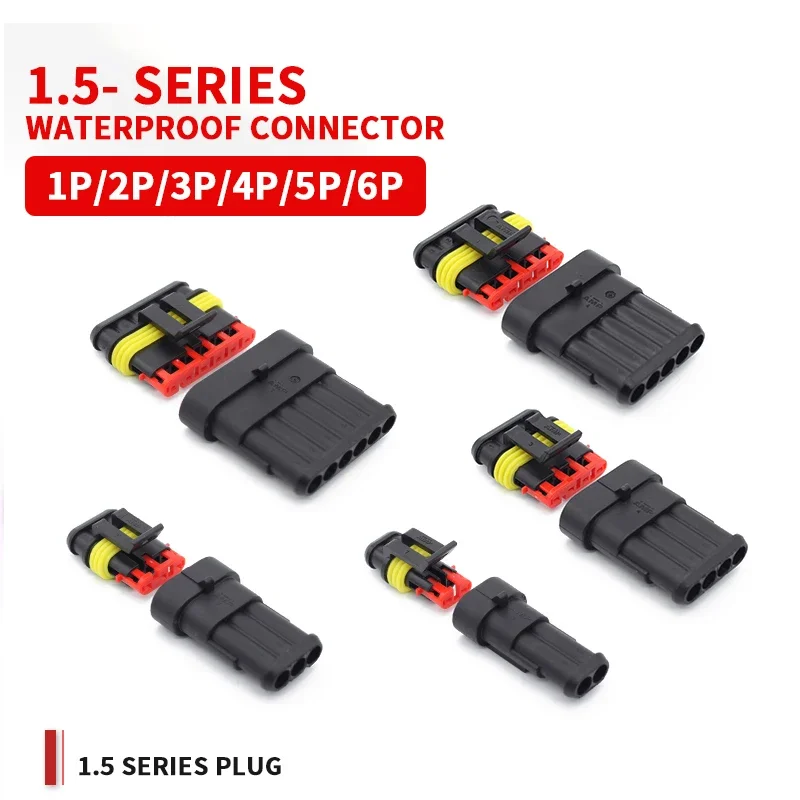 1.5 Series 1P 2P 3P 4P 5P 6P Waterproof Car Connector DJ7041-1.5-11/21 Male Female Quick Connection Plug For Motorcycle